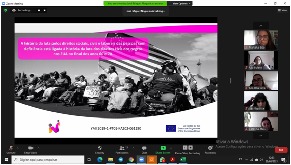 22.03.2021 Inicio da Formação " Jovens Mediadores Para a Inclusão" Erasmus+