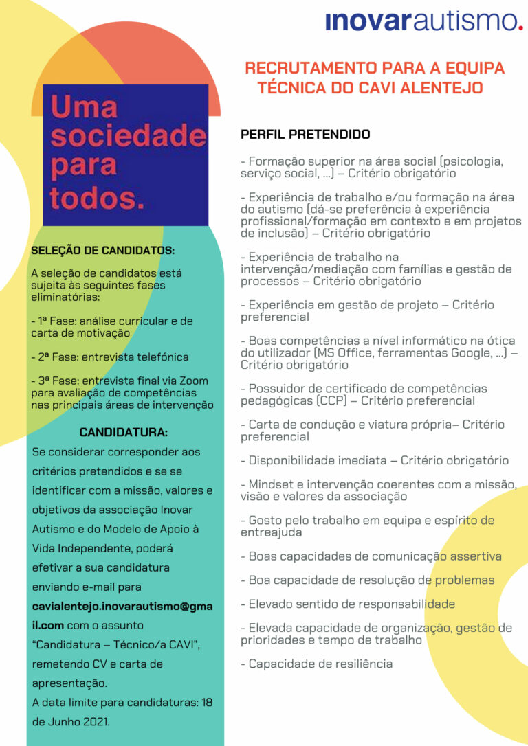 Processo de recrutamento para a equipa técnica.