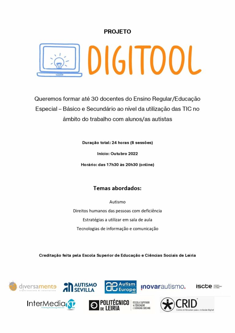 Abertura de inscrições para a formação no âmbito do projeto Erasmus+ “Digitool"